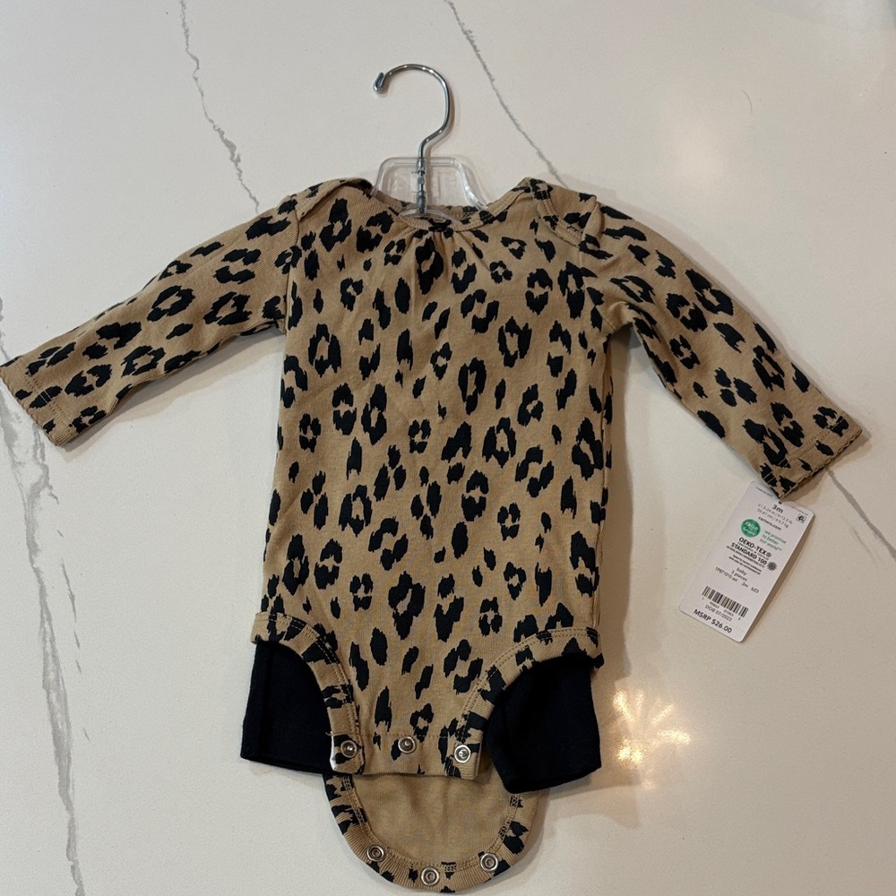 Carter's Tan and Black Leopard Print Kids Matching Set